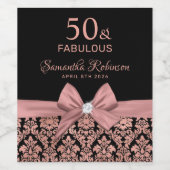 Monogram voor 50 en geweldige verjaardagsfeestjes wijn etiket (Enkel label)