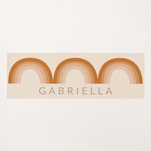 Monogram voor abstracte Boho-woestijn-regenboog Te Yogamat (Voorkant (horizontaal))