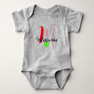 Monogram Voor- & Achterkant ontwerp - Unieke naam Romper