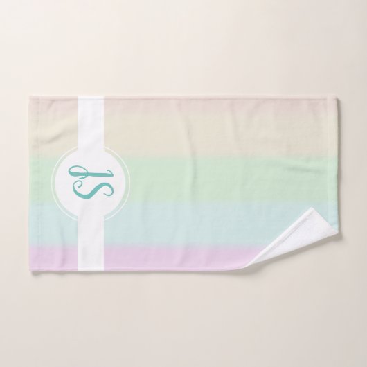 Monogram voor Babymeisjes Cute Rainbow Bad Handdoek (Handdoek)