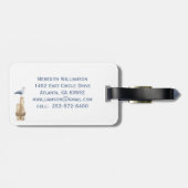 Monogram voor Beach Summer Scene Ocean Bagagelabel (Achterkant horizontaal)