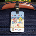 Monogram voor Beach Summer Scene Ocean Bagagelabel<br><div class="desc">Geniet van deze leuke en kleurrijke strandzomerscène — geniet ervan voor jezelf of echt speciaal en uniek als een gepersonaliseerd cadeau. Om het even welke ontwerpvragen,  verzend enkel een e-mail naar charmdesignstudio@rcn.com en wij zullen zeer verheugd zijn om te helpen.</div>