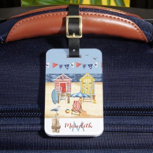 Monogram voor Beach Summer Scene Ocean Bagagelabel