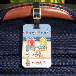 Monogram voor Beach Summer Scene Ocean Bagagelabel