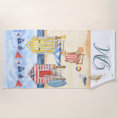 Monogram voor Beach Summer Scene Ocean Strandlaken (Voorkant)