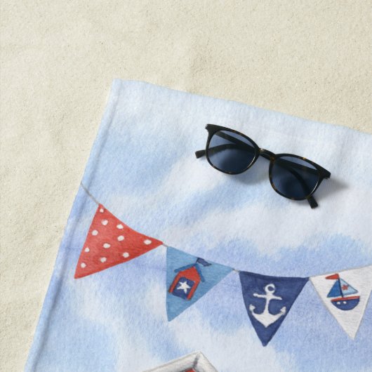 Monogram voor Beach Summer Scene Ocean Strandlaken (In situ)