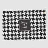 Monogram voor Black Houndstooth Golfhanddoek (Horizontaal)