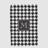 Monogram voor Black Houndstooth Golfhanddoek (Voorkant)