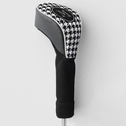 Monogram voor Black Houndstooth Golfheadcover (Schuin)