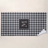 Monogram voor Black Houndstooth Strandlaken (Voorkant)