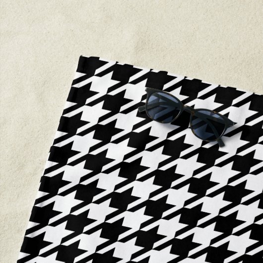 Monogram voor Black Houndstooth Strandlaken (In situ)