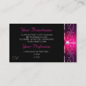 Monogram voor Black Pink Paars Orante Sparkle Diam Visitekaartje (Achterkant)