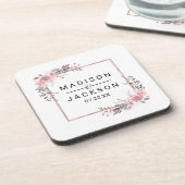 Monogram voor bloedige bruiloft met gouden rand en bier onderzetter (Linkerzijde)