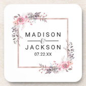 Monogram voor bloedige bruiloft met gouden rand en bier onderzetter (Voorkant)