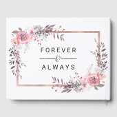 Monogram voor bloedige bruiloft met gouden rand en gastenboek (Achterkant)