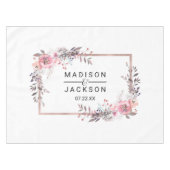 Monogram voor bloedige bruiloft met gouden rand en tafelkleed (Voorkant (Horizontaal))