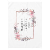 Monogram voor bloedige bruiloft met gouden rand en tafelkleed (Voorkant)