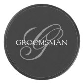 Monogram voor bruidsjonker hockey puck (Voorkant)