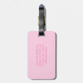Monogram voor Bubblegumroze en hotroze aangepaste Bagagelabel (Achterkant verticaal)