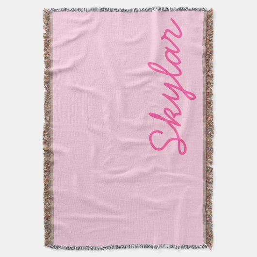 Monogram voor Bubblegumroze en hotroze aangepaste  Deken (Voorkant Verticaal)