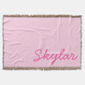 Monogram voor Bubblegumroze en hotroze aangepaste  Deken (Voorkant)