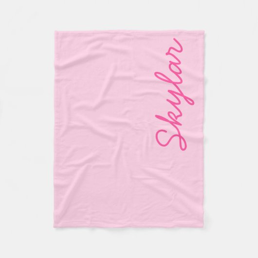 Monogram voor Bubblegumroze en hotroze aangepaste  Fleece Deken (Voorkant)