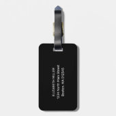 Monogram voor Chic Glitter Rainbow Stripes Bagagelabel (Achterkant verticaal)