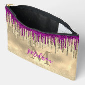 Monogram voor Chic Gold en hot-roze druppels Etui (Open)