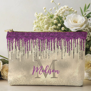 Monogram voor Chic Gold en hot-roze druppels Etui