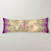 Monogram voor Chic Gold en hot-roze druppels Lichaamskussen (Voorkant)