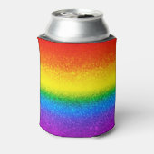 Monogram voor Chic Rainbow Glitter Stripes Blikjeskoeler (Blikje Achterkant)