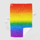 Monogram voor Chic Rainbow Glitter Stripes Golfhanddoek (Insitu)