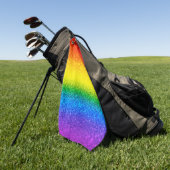 Monogram voor Chic Rainbow Glitter Stripes Golfhanddoek (Groen)