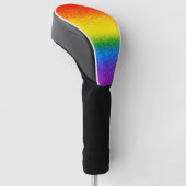 Monogram voor Chic Rainbow Glitter Stripes Golfheadcover (Schuin)