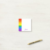 Monogram voor Chic Rainbow Glitter Stripes Post-it® Notes (Op bureau)