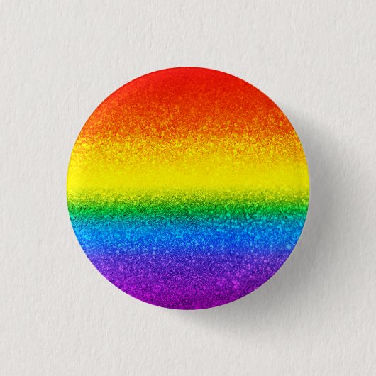 Monogram voor Chic Rainbow Glitter Stripes Ronde Button 3,2 Cm (Voorkant)