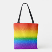 Monogram voor Chic Rainbow Glitter Stripes Tote Bag (Achterkant)