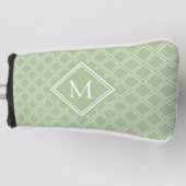 Monogram voor Classy Sage en White Diamond Pattern Golfheadcover (Voorkant)