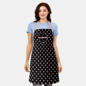 Monogram voor Cute & Chic Pink Pinkten Patroonmono Schort (Gedragen)