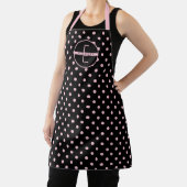 Monogram voor Cute & Chic Pink Pinkten Patroonmono Schort (Insitu)