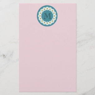 Monogram voor cute modern girale cartoon bijen briefpapier