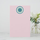 Monogram voor cute modern girale cartoon bijen briefpapier (Staand voorkant)