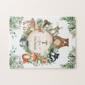 Monogram voor Cute Personalised Woodland Forest An Legpuzzel (Horizontaal)