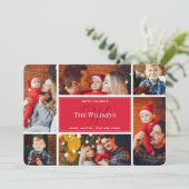 Monogram voor de collage Rode Kerstfamilie Kaart (Staand voorkant)