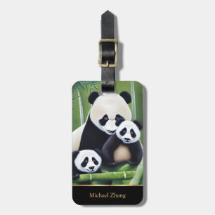 Monogram voor de creatie van Panda Family Realisti Bagagelabel