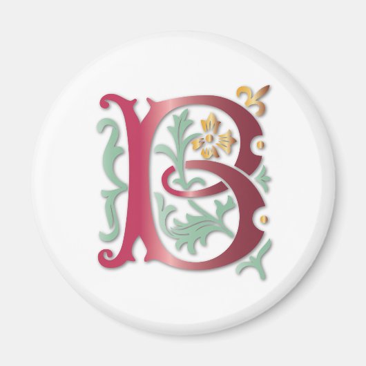 Monogram voor de Fleur-de-lis B Magneet (Voorkant)