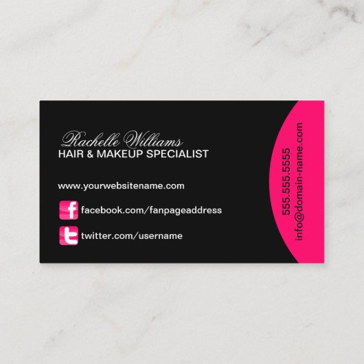 Monogram voor de kunstenaar Hair en Makeup Visitekaartje (Achterkant)