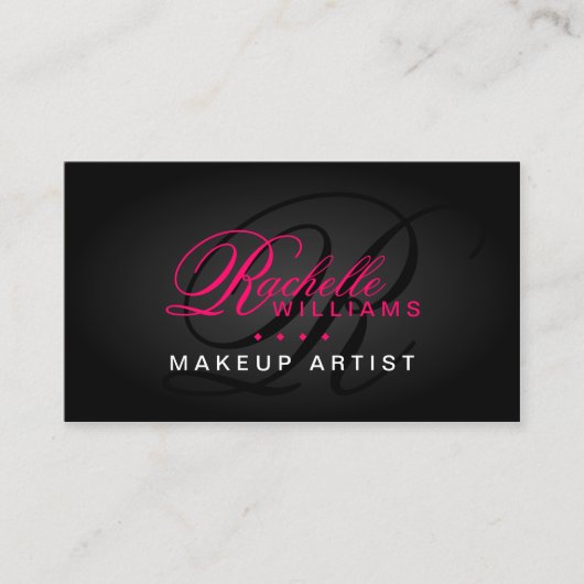 Monogram voor de kunstenaar Hair en Makeup Visitekaartje (Voorkant)