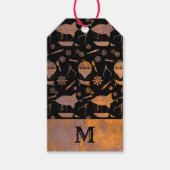 Monogram voor de luchtschepen van Rusty Steampunk Cadeaulabel (Voorkant)