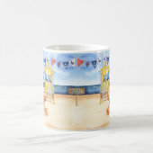 Monogram voor de naam van de zomerwinkelstrand koffiemok (Center)